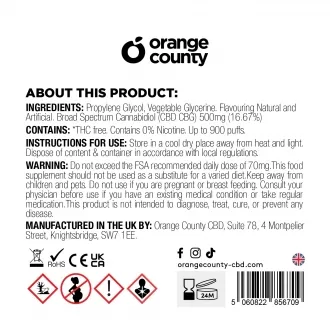 Grape Burst Vape Pen 500mg CBD+CBG (ready to use)